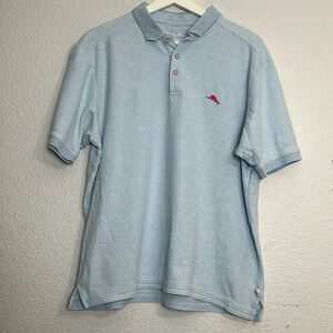 Tommy Bahama Men’s Size Medium Light Blue Short Sleeve Polo Supima Cotton Preppy